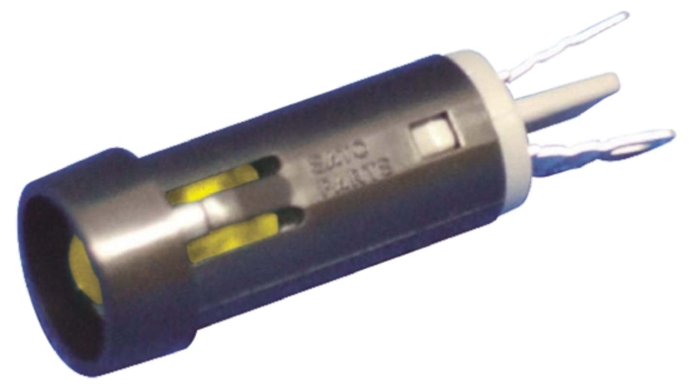 Sato Parts Yellow Indicator, 8.3mm Mounting Hole Size, Solder Tab Termination