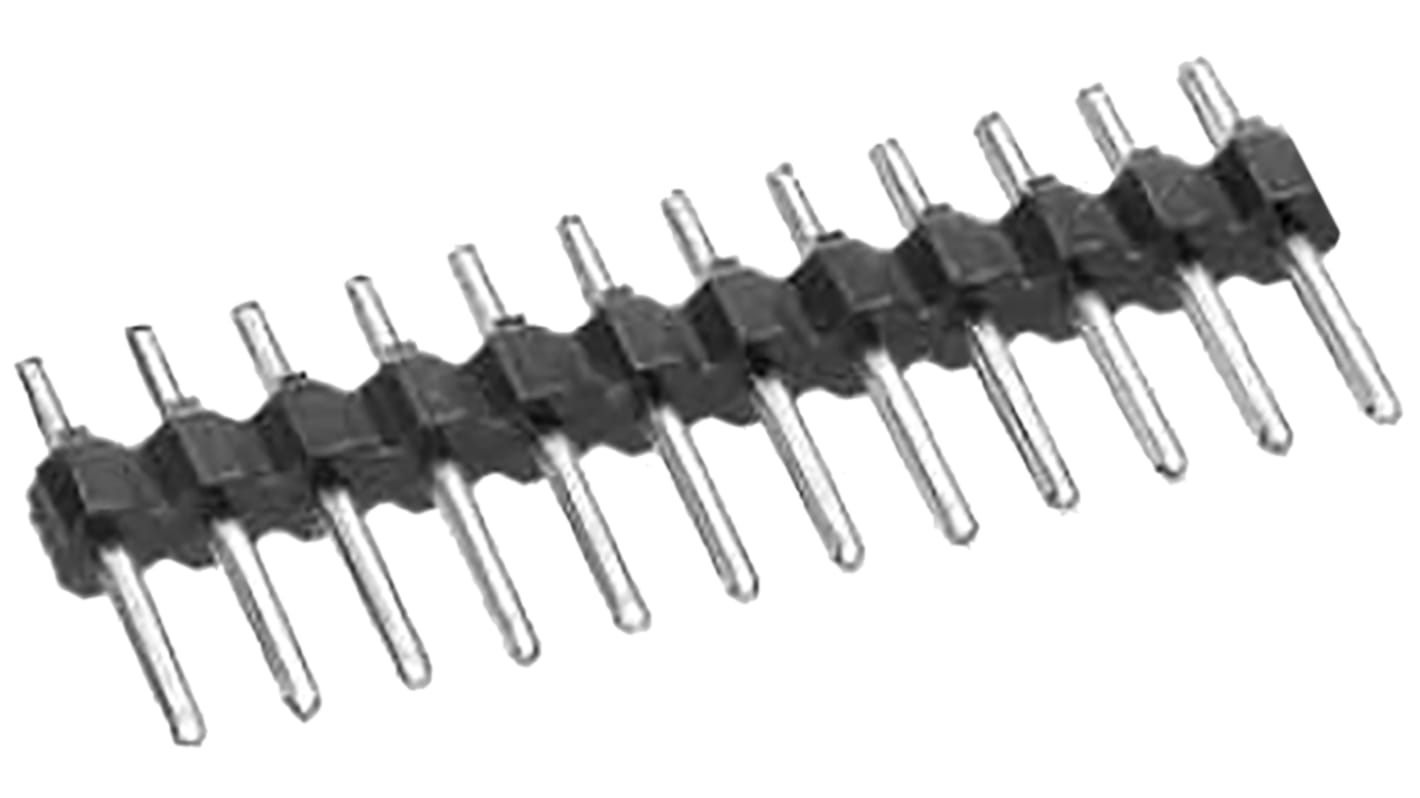Hirose A2 Series Straight Through Hole Pin Header, 12 Contact(s), 2.54mm Pitch, 1 Row(s), Unshrouded
