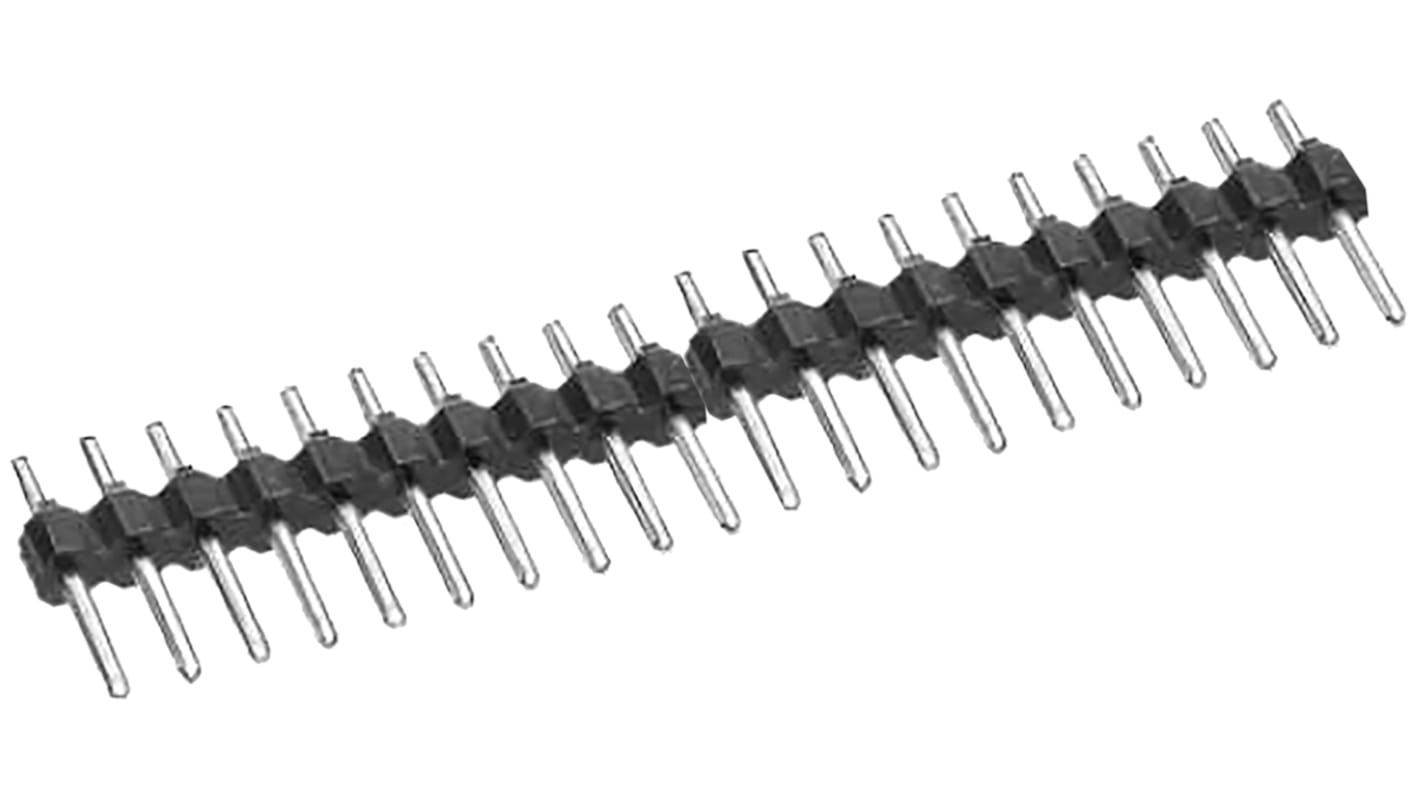 Hirose A2 Series Straight Through Hole Pin Header, 20 Contact(s), 2.54mm Pitch, 1 Row(s), Unshrouded