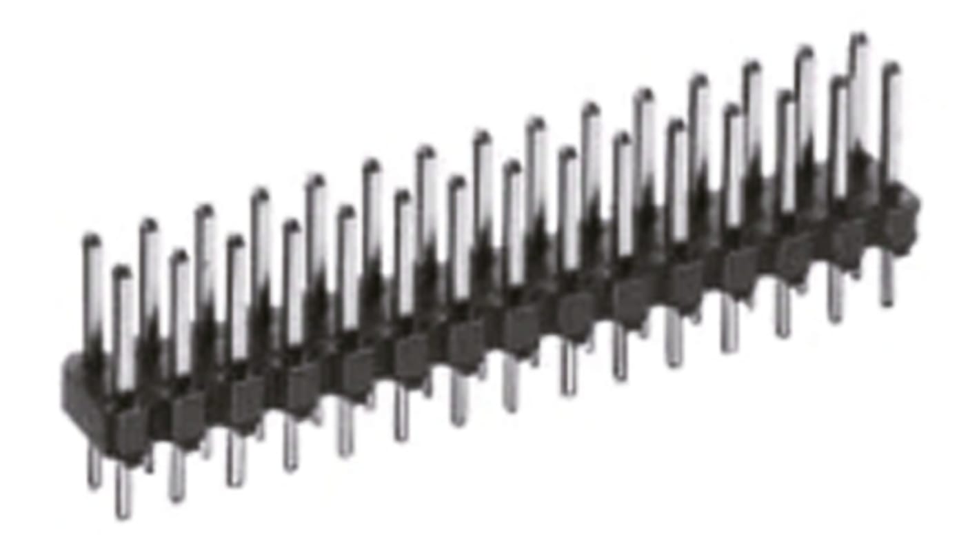 Hirose A1 Series Straight Through Hole Pin Header, 10 Contact(s), 2.54mm Pitch, 2 Row(s), Unshrouded