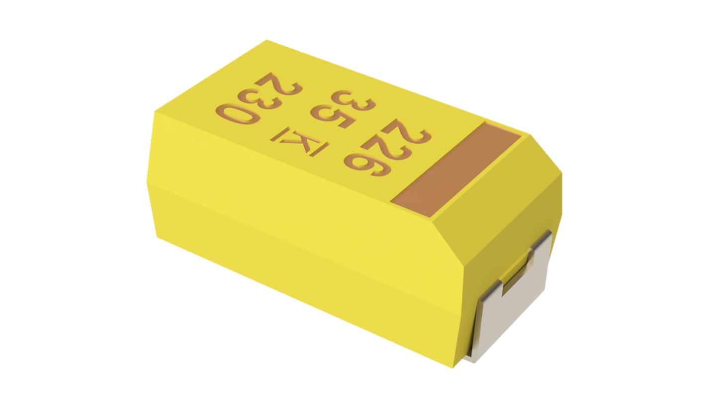 KEMET tantál kondenzátor, ±10% 47μF, 35V dc, rögzítés: SMD, ESR: 600mΩ, T491 sorozat