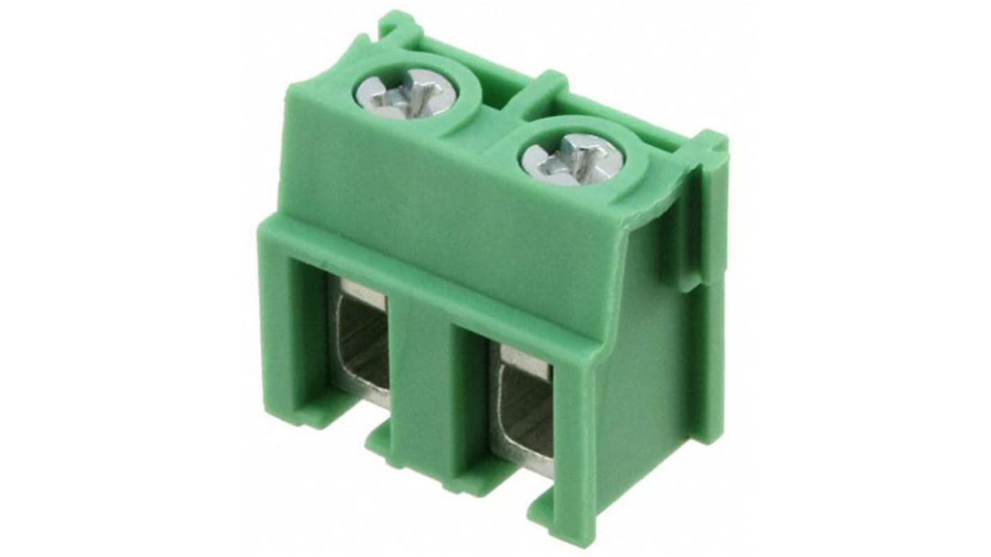 Phoenix Contact PT 2.5/ 2-7.5-V Series PCB Terminal Block, 7.5mm Pitch, Through Hole Mount, 1-Row, Screw Termination