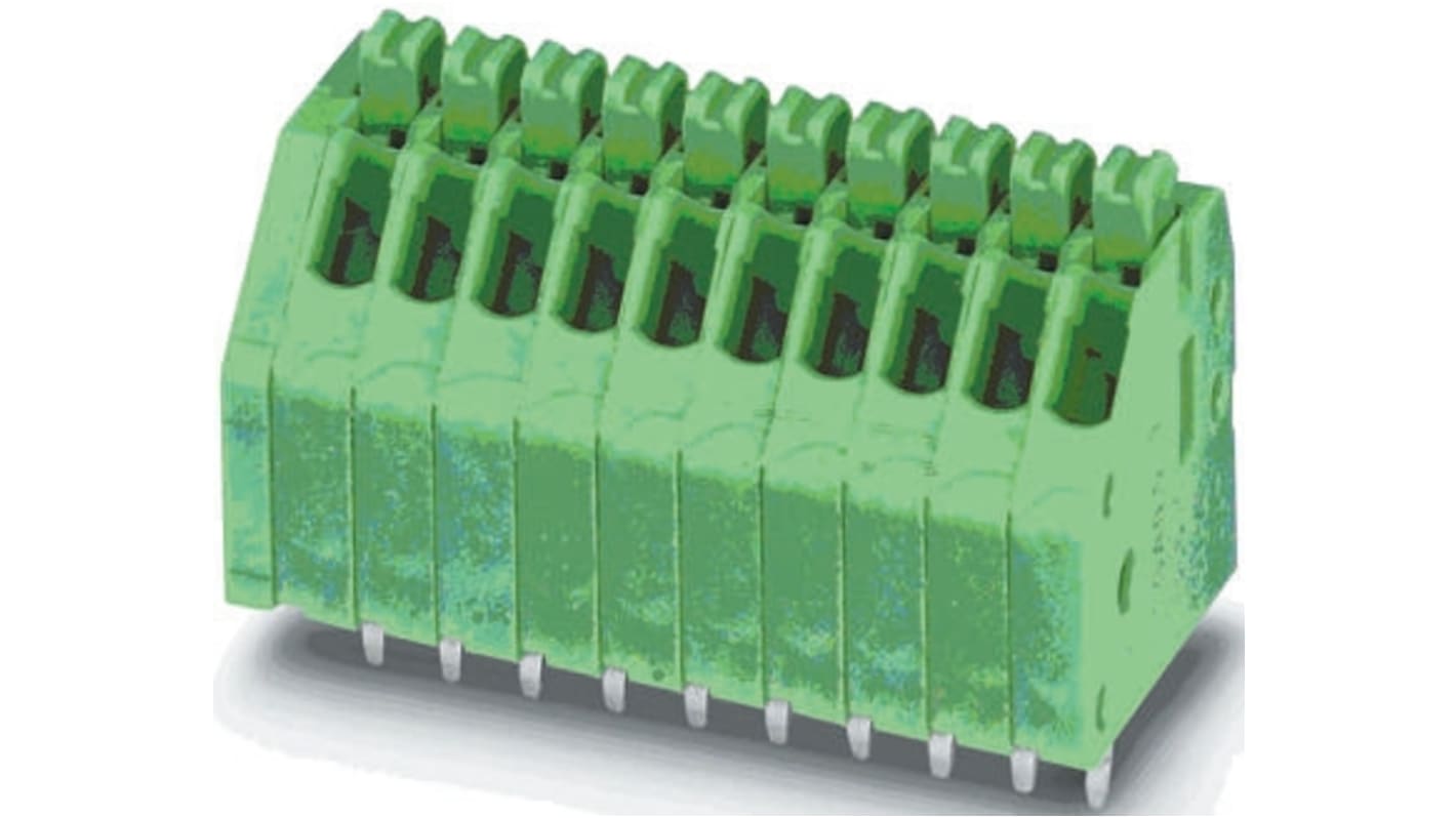 Phoenix Contact COMBICON Series PCB Terminal Block, 2.5mm Pitch, Through Hole Mount, 1-Row, Solder Termination