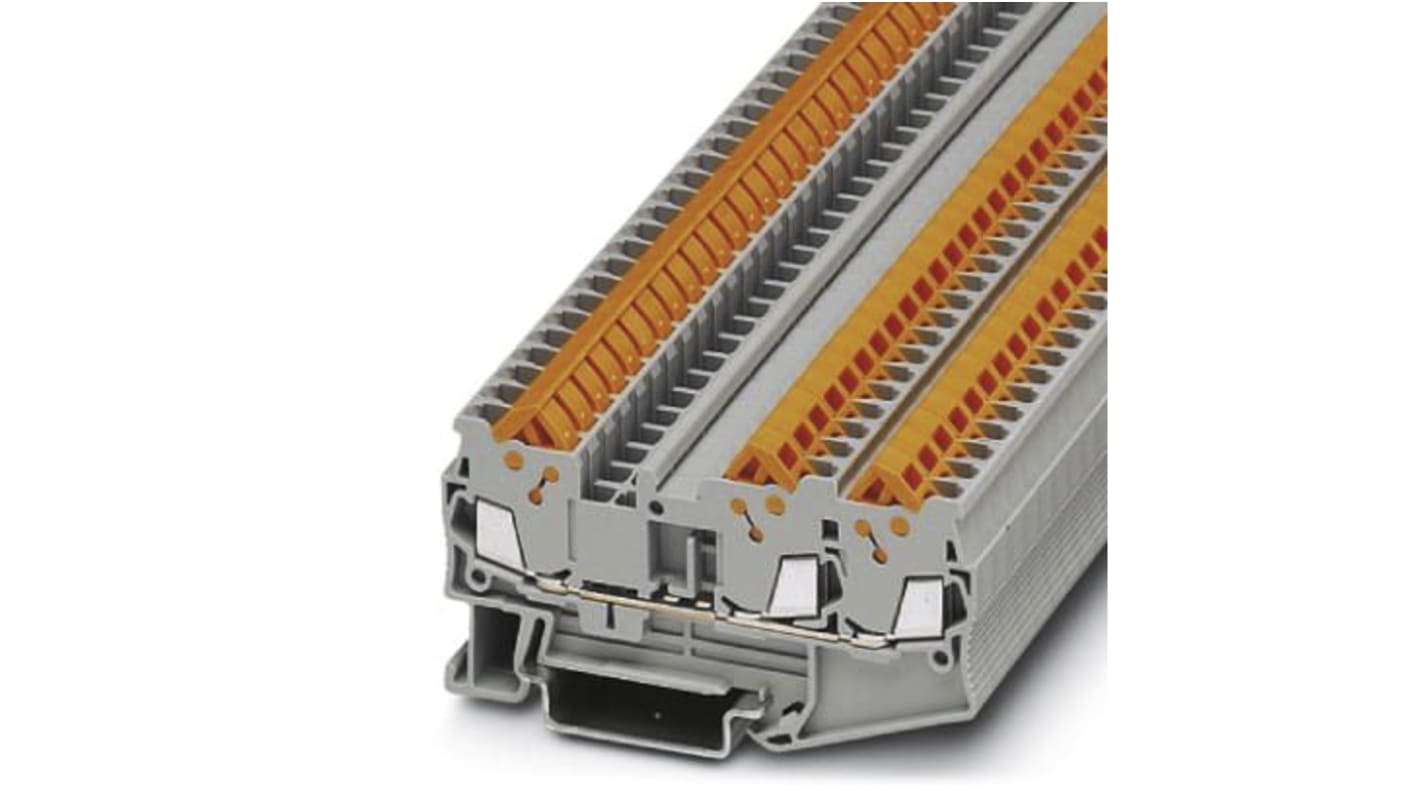 Phoenix Contact QTC 1.5-TWIN Series Grey Feed Through Terminal Block, 0.25 → 1.5mm², Single-Level, Quick Connect