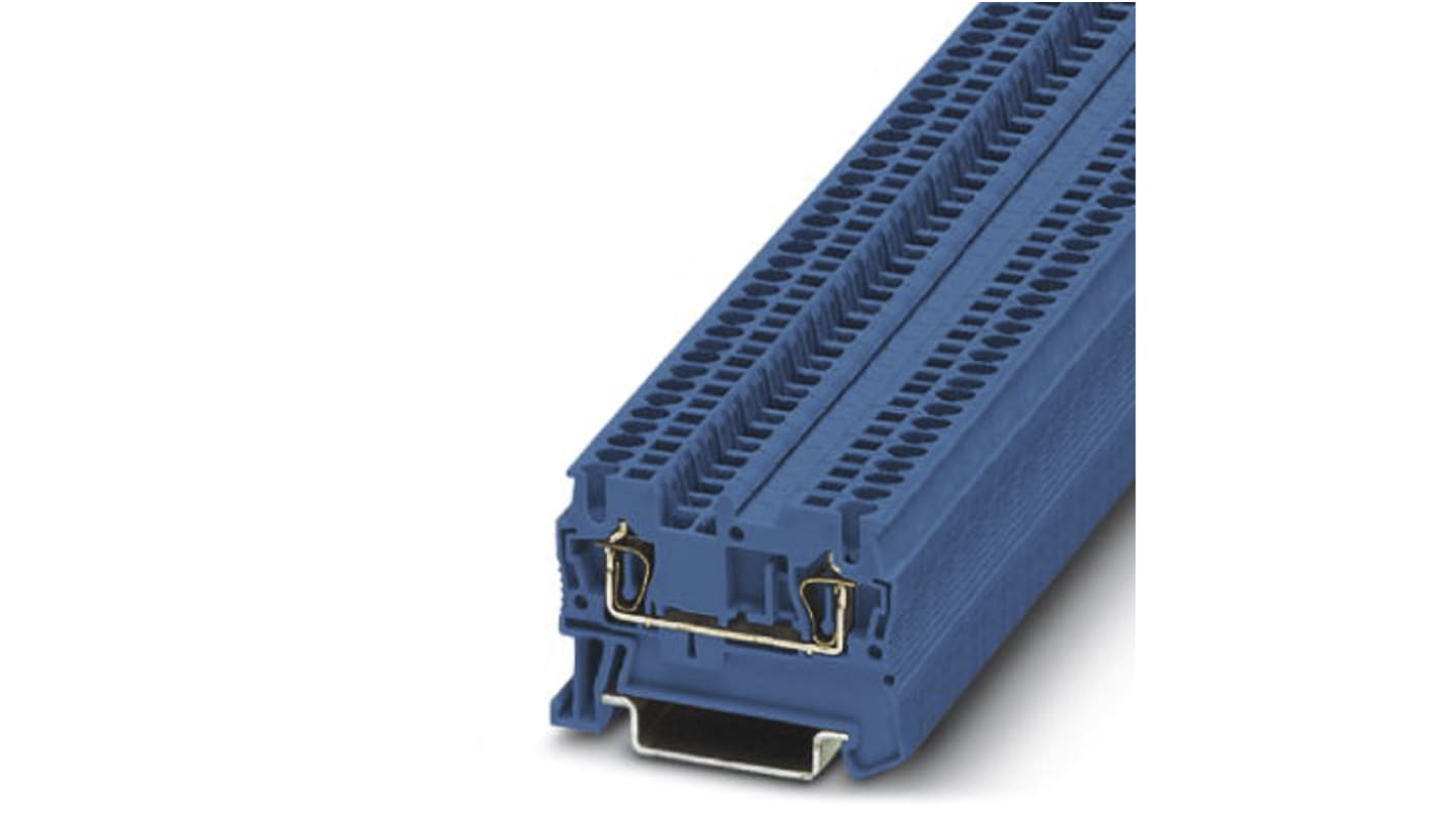 Phoenix Contact ST 1.5 BU Series Blue DIN Rail Terminal Block, 0.08 → 1.5mm², Single-Level, Spring Clamp