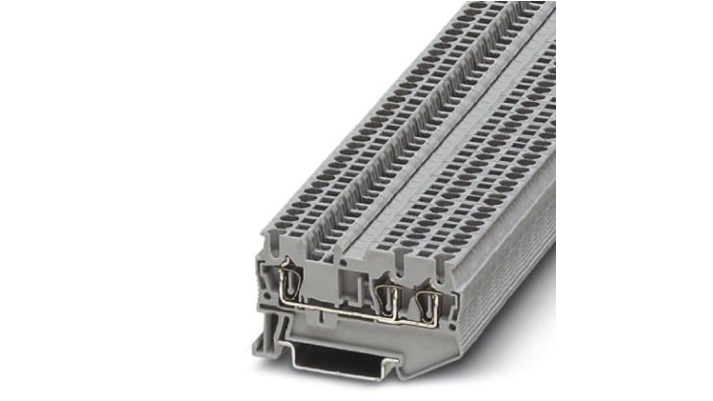 Phoenix Contact ST 21.5-TWIN Series Grey DIN Rail Terminal Block