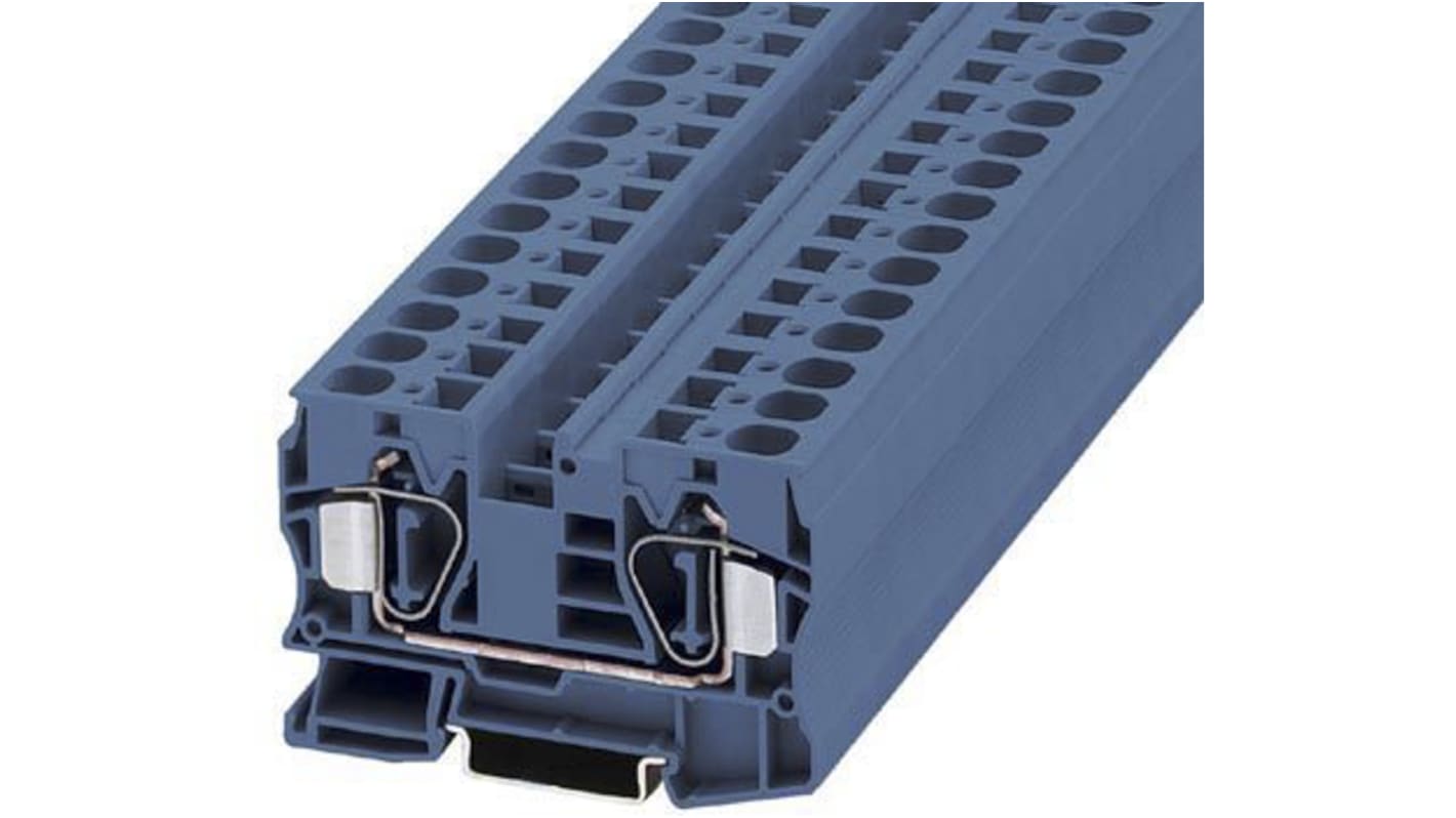 Phoenix Contact ST 16 BU Series Blue Feed Through Terminal Block, 1.5 → 25mm², Single-Level, Spring Clamp