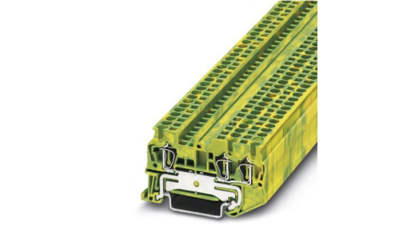 Phoenix Contact ST 2.5-TWIN-PE Series Green/Yellow Earth Terminal Block