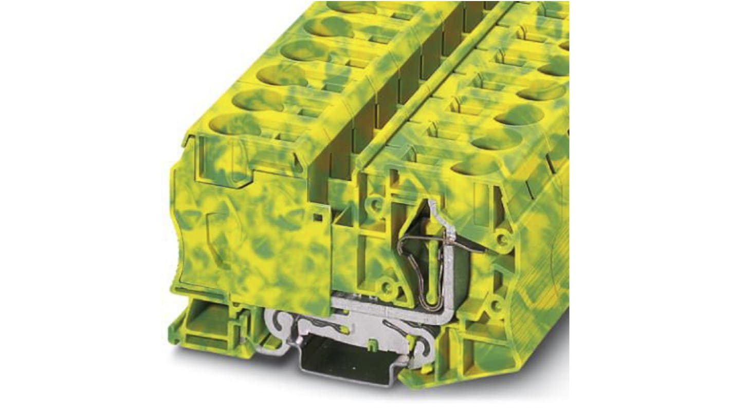 Bloc de mise à la terre Phoenix Contact ST 35-PE, 2.5 → 35mm², Vert/Jaune