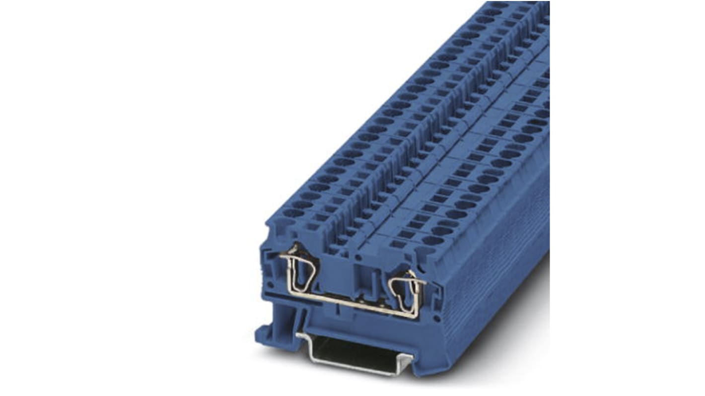 Phoenix Contact ST 4 BU Series Blue Feed Through Terminal Block, 0.2 → 6mm², Single-Level, Spring Clamp