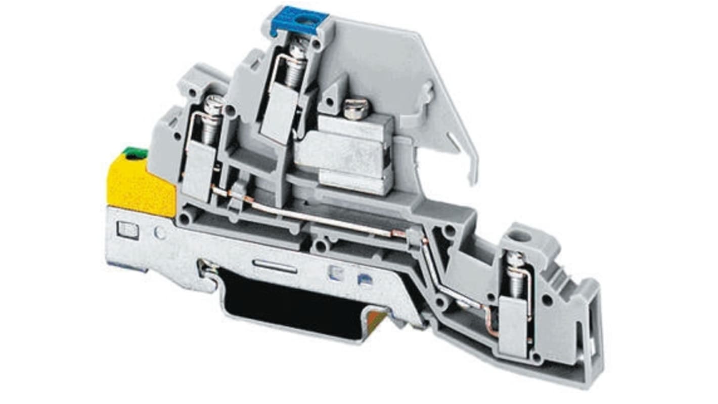 2714022 Phoenix Contact PIK Series Grey Earth Terminal Block, Triple