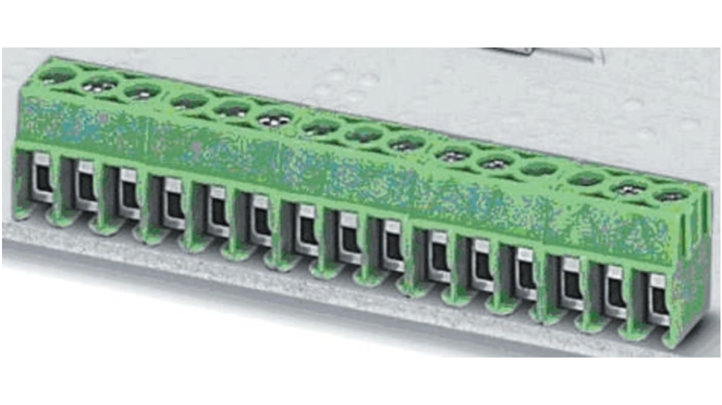 Phoenix Contact PT 1.5/ 8-5.0-V Series PCB Terminal Block, 5mm Pitch, Through Hole Mount, 1-Row, Screw Termination