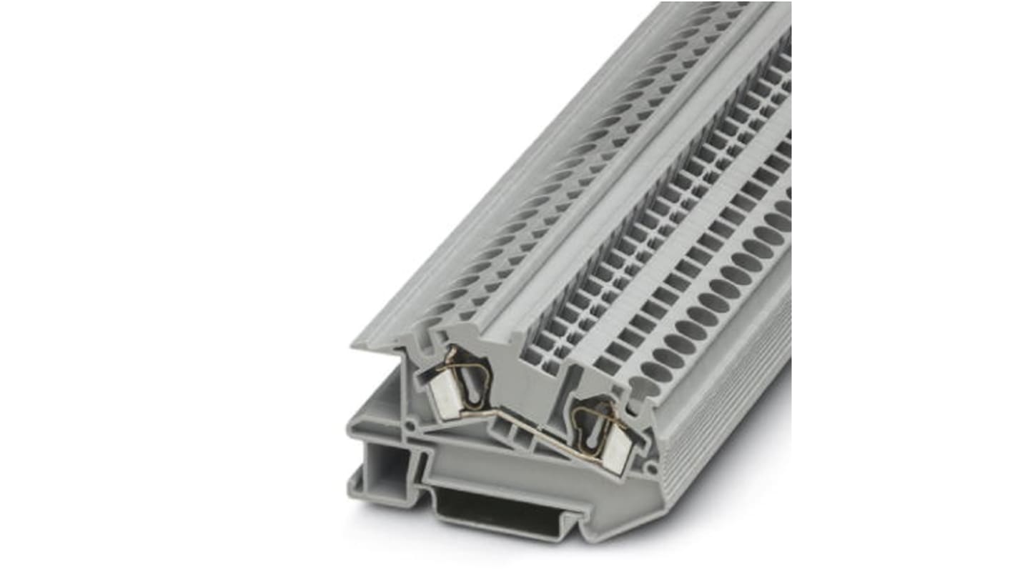 Bloc de jonction rail DIN Phoenix Contact STI 4, 0.08 → 6mm², Fixation à ressort, Gris