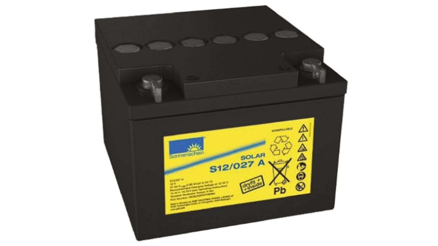 Batteria al piombo sigillata Sonnenschein, 12V, 27Ah, 126 x 167 x 176mm, -20 → +50°C