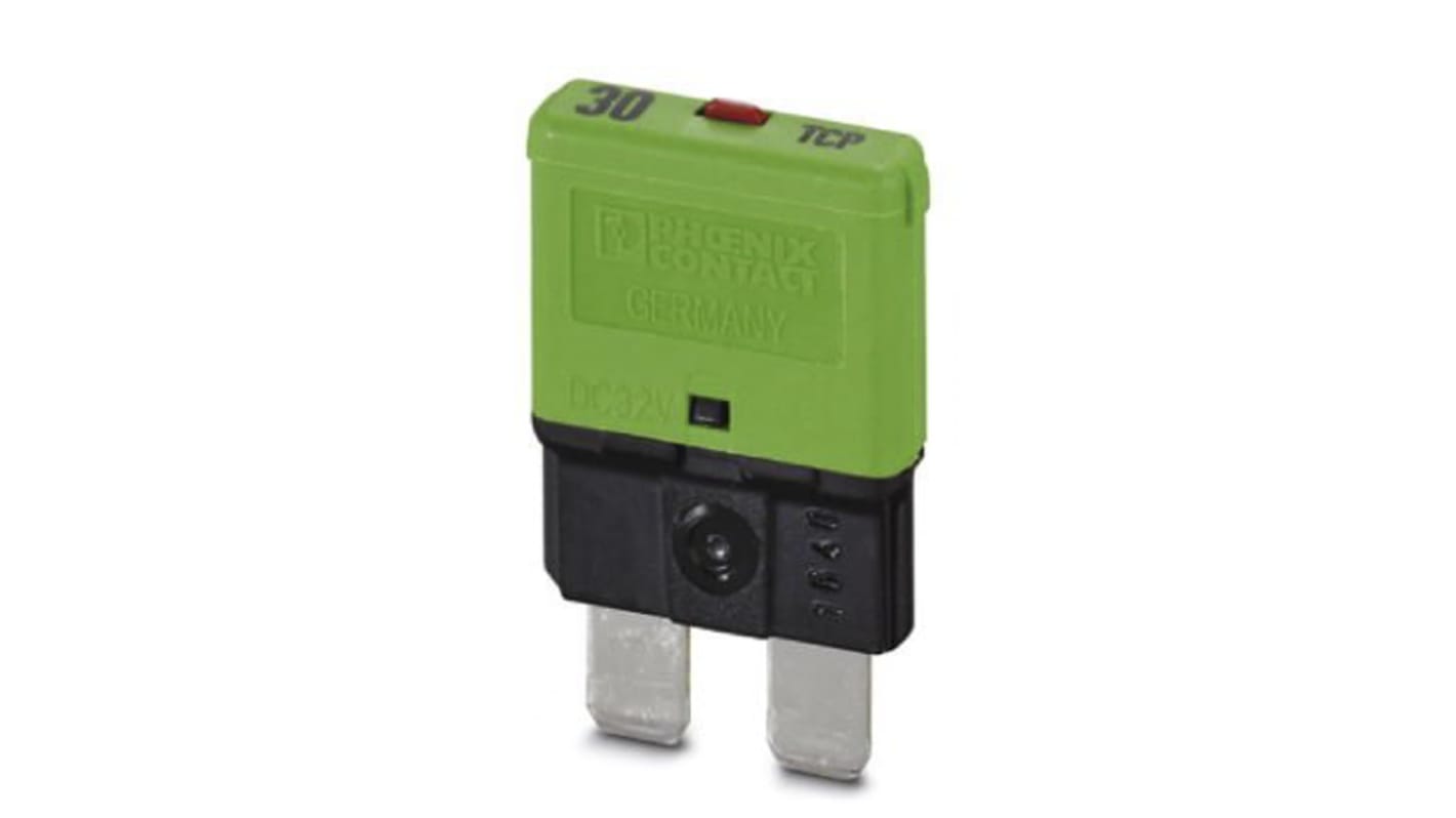 Phoenix Contact Thermal Circuit Breaker - TCP 30/DC32V Single Pole 32V dc Voltage Rating, 30A Current Rating