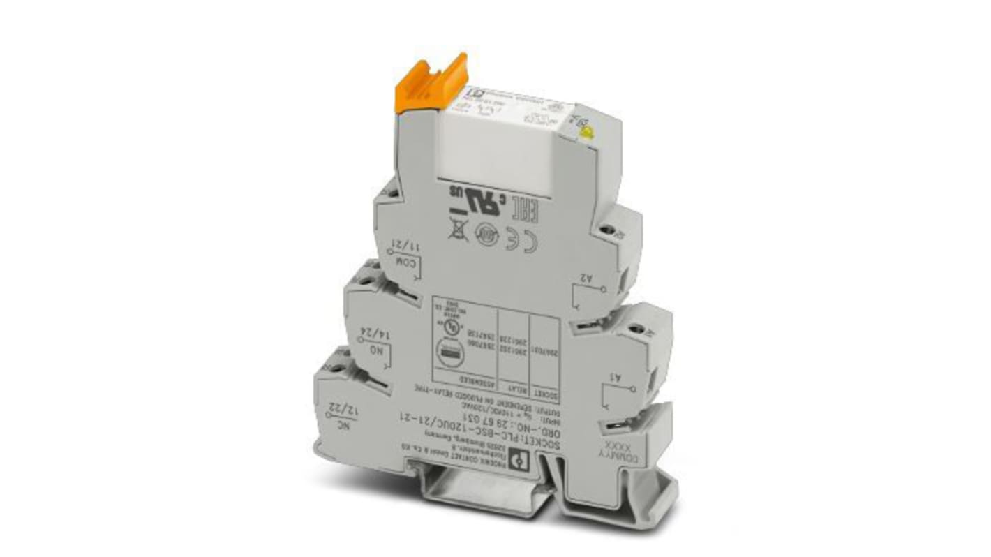 Phoenix Contact PLC-RSC- 24UC/ 1/S/H Series Interface Relay, DIN Rail Mount, 24V ac/dc Coil, SPST, 1-Pole