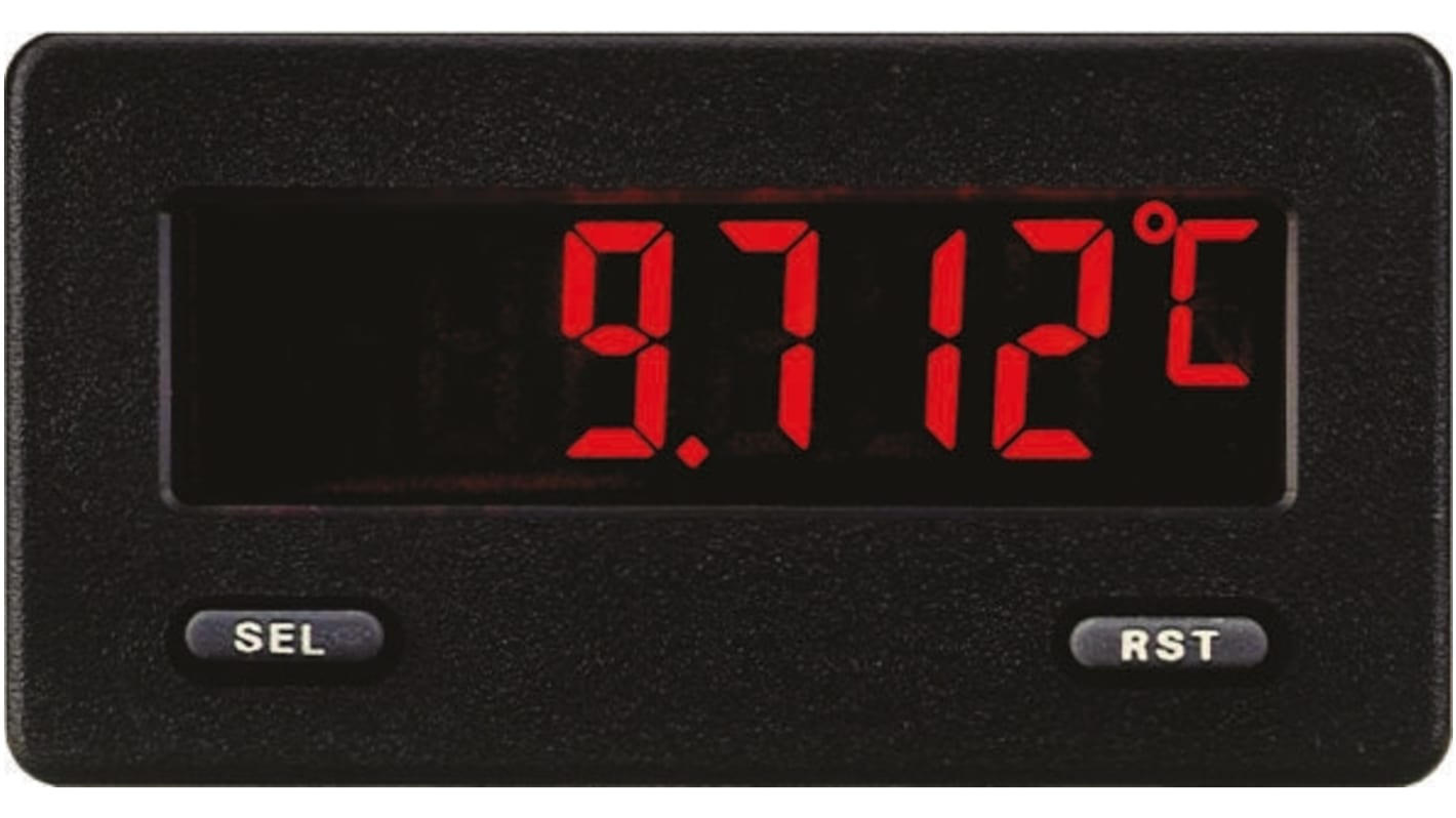 Red Lion CUB5 LCD Digital Panel Multi-Function Meter for Temperature, 39mm x 75mm