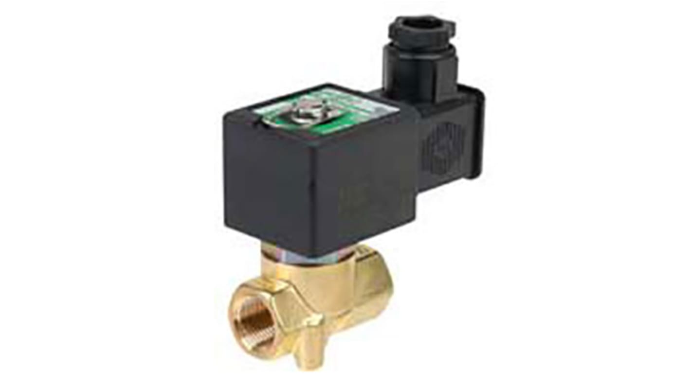 Válvula de solenoide EMERSON – ASCO 263LT de 2 puertos, Hembra Rp de 3/8 pulg., Directo, NC de 24 V ac