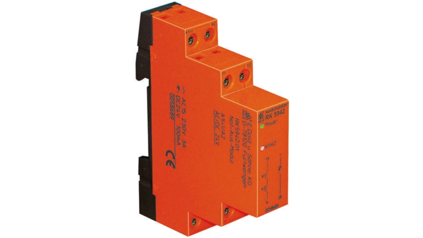 Dold Single-Channel Emergency Stop Safety Relay, 24V ac/dc