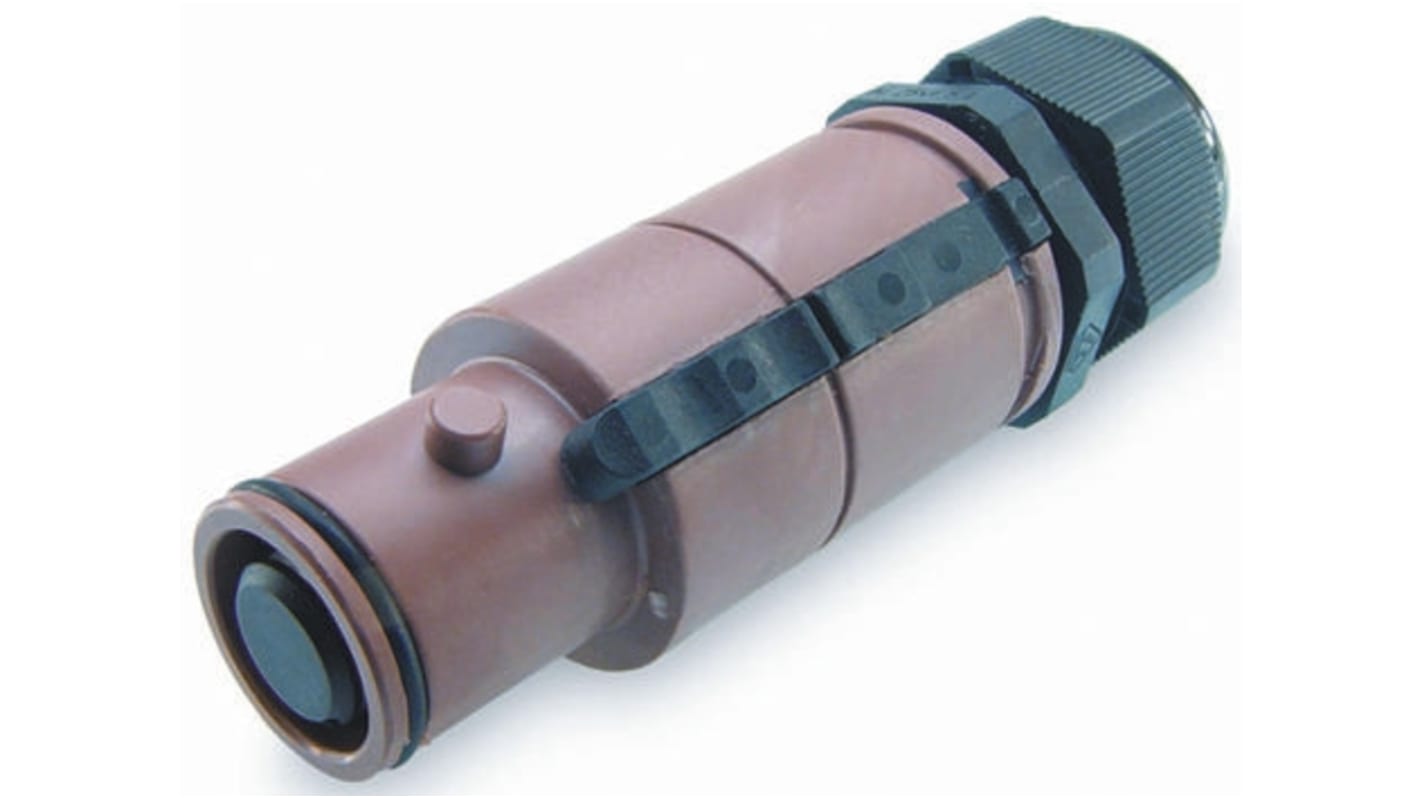 ITT Cannon, Veam Snaplock IP65 Brown Cable Mount 1P Industrial Power Plug, Rated At 250A, 1,0 kV