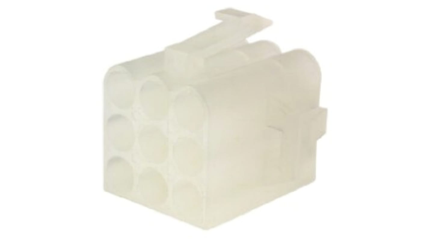 Carcasa de conector TE Connectivity 1-480672-0, Serie Commercial MATE-N-LOK, paso: 6.1mm, 9 contactos, 3 filas, Recto,