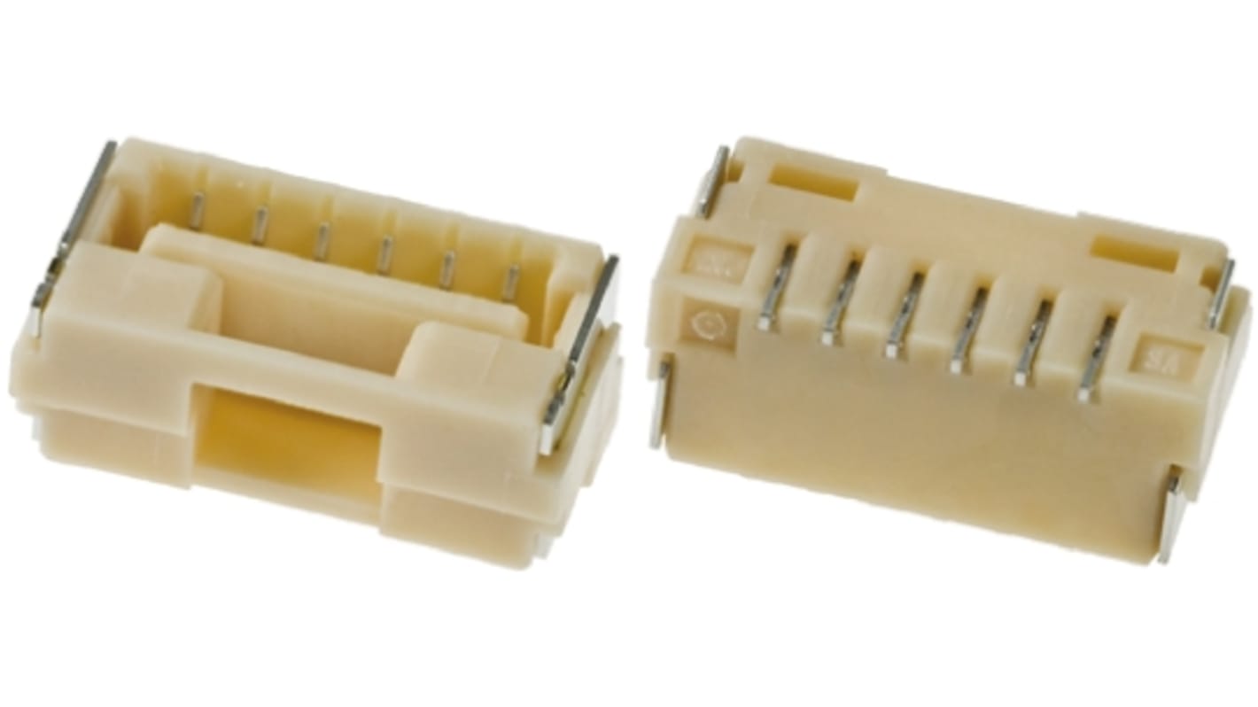 Conector hembra para PCB Molex serie CLIK-Mate 502382, de 6 vías en 1 fila, paso 1.25mm, 50 V, 12A, Montaje