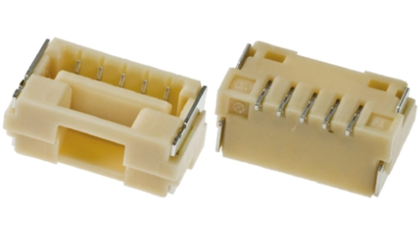 Conector hembra para PCB Molex serie CLIK-Mate 502382, de 5 vías en 1 fila, paso 1.25mm, 50 V, 12A, Montaje