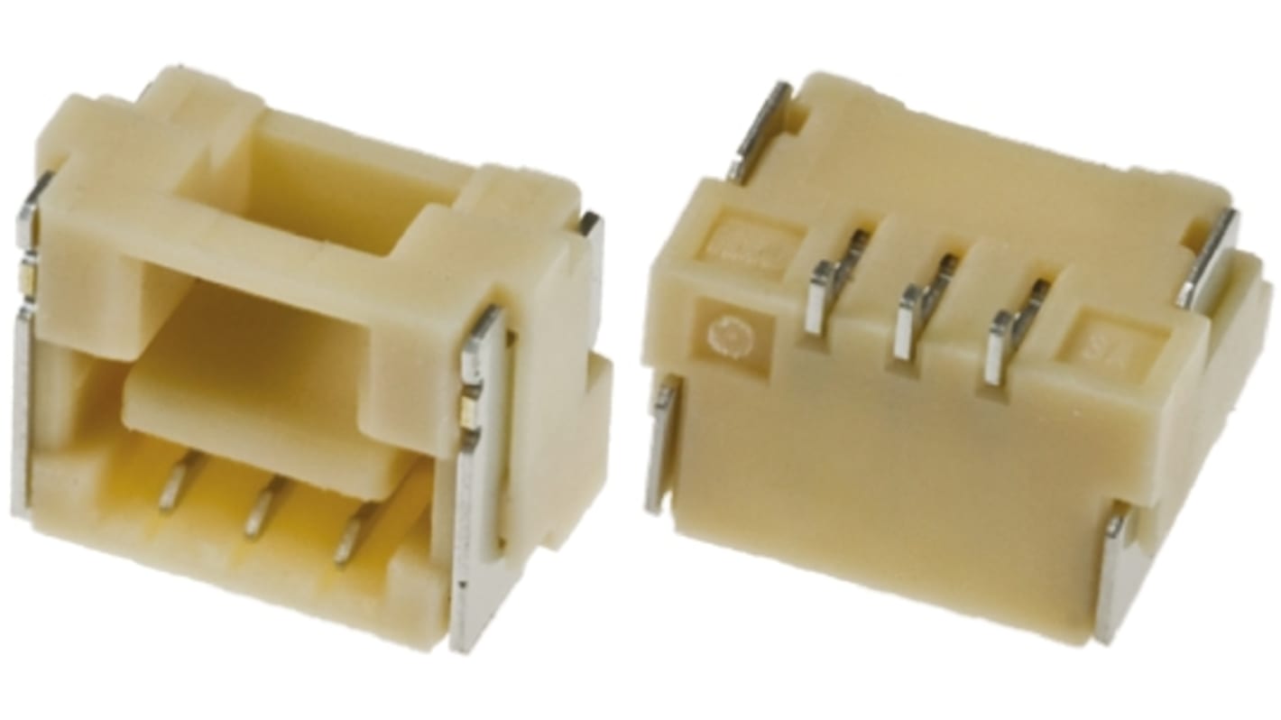 Conector hembra para PCB Ángulo de 90° Molex serie CLIK-Mate 502386, de 3 vías en 1 fila, paso 1.25mm, 50 V, 12A,