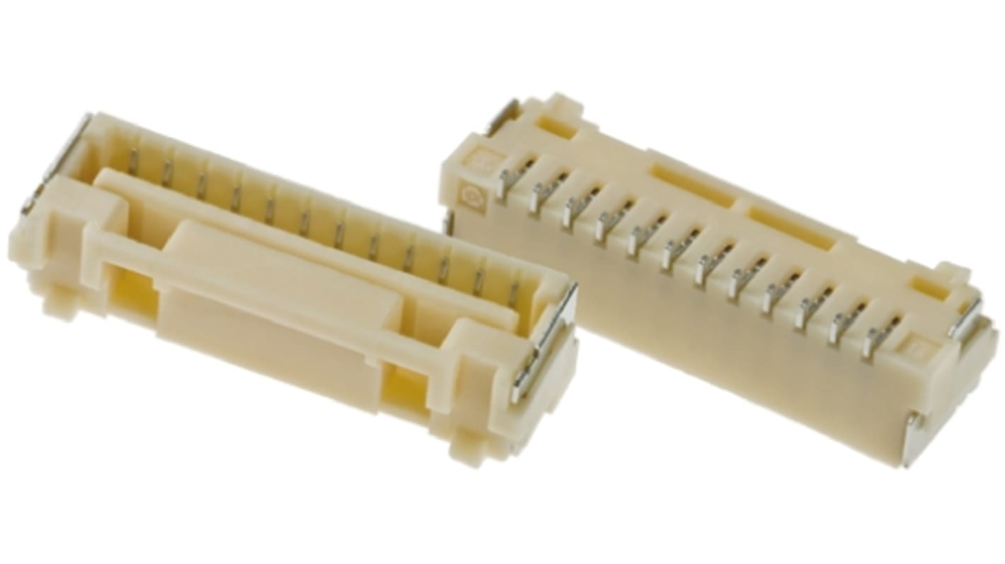 Conector hembra para PCB Ángulo de 90° Molex serie CLIK-Mate 502386, de 12 vías en 1 fila, paso 1.25mm, 50 V, 12A,