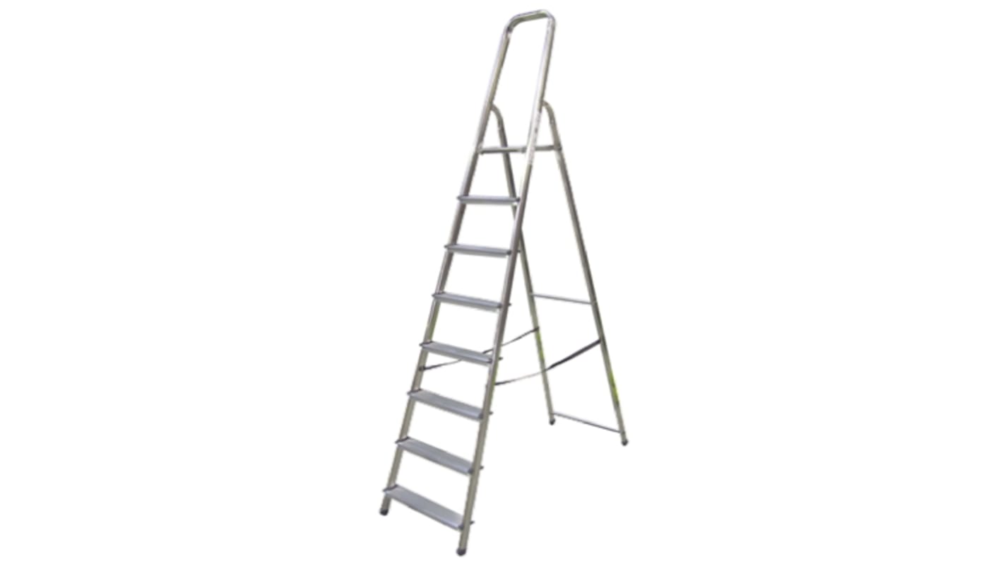 Zarges Aluminium 8 steps Step Ladder, 1.62m platform height