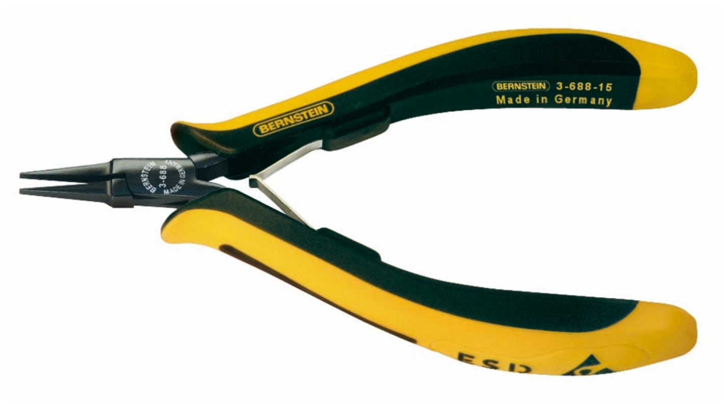 Bernstein AG Pliers, 130 mm Overall, Straight Tip, ESD