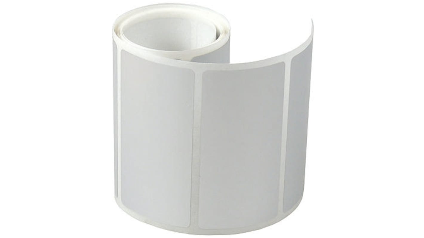 HellermannTyton Silver Label Roll, 63.5mm Width, 50.8mm Height, 500Per Roll Qty