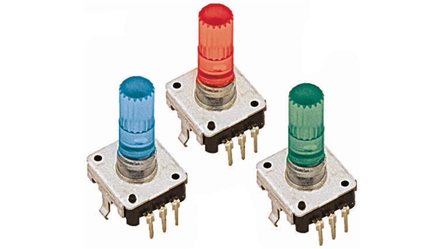 TE Connectivity Servo-Potenziometer 24 Impulse/U Inkrementalgeber, mit 6 mm, Rändelschaft, Digital Rechteck-Signal,