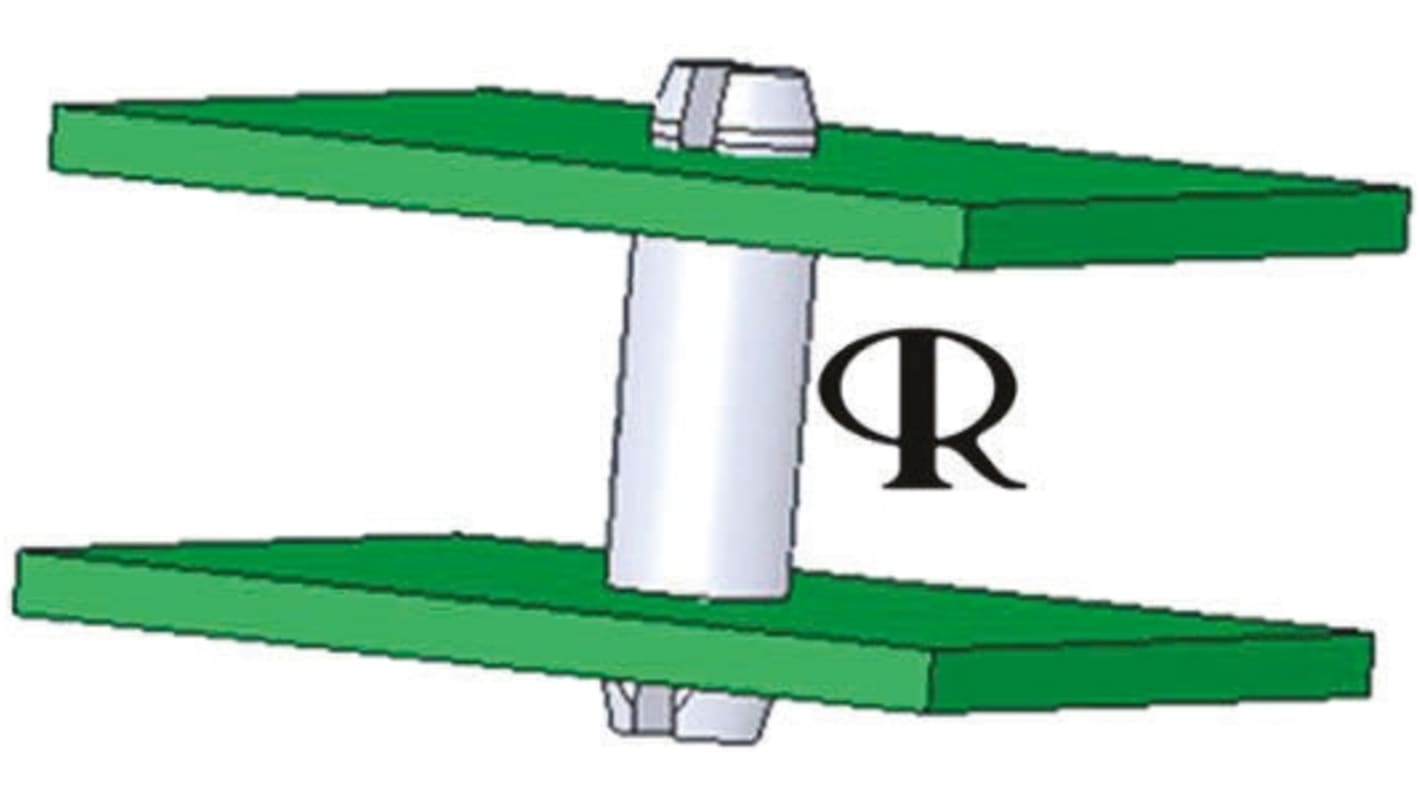 MSPM-2-01 , 3.2mm High Nylon PCB Post for 3.18mm PCB Hole, 4.6mm Base