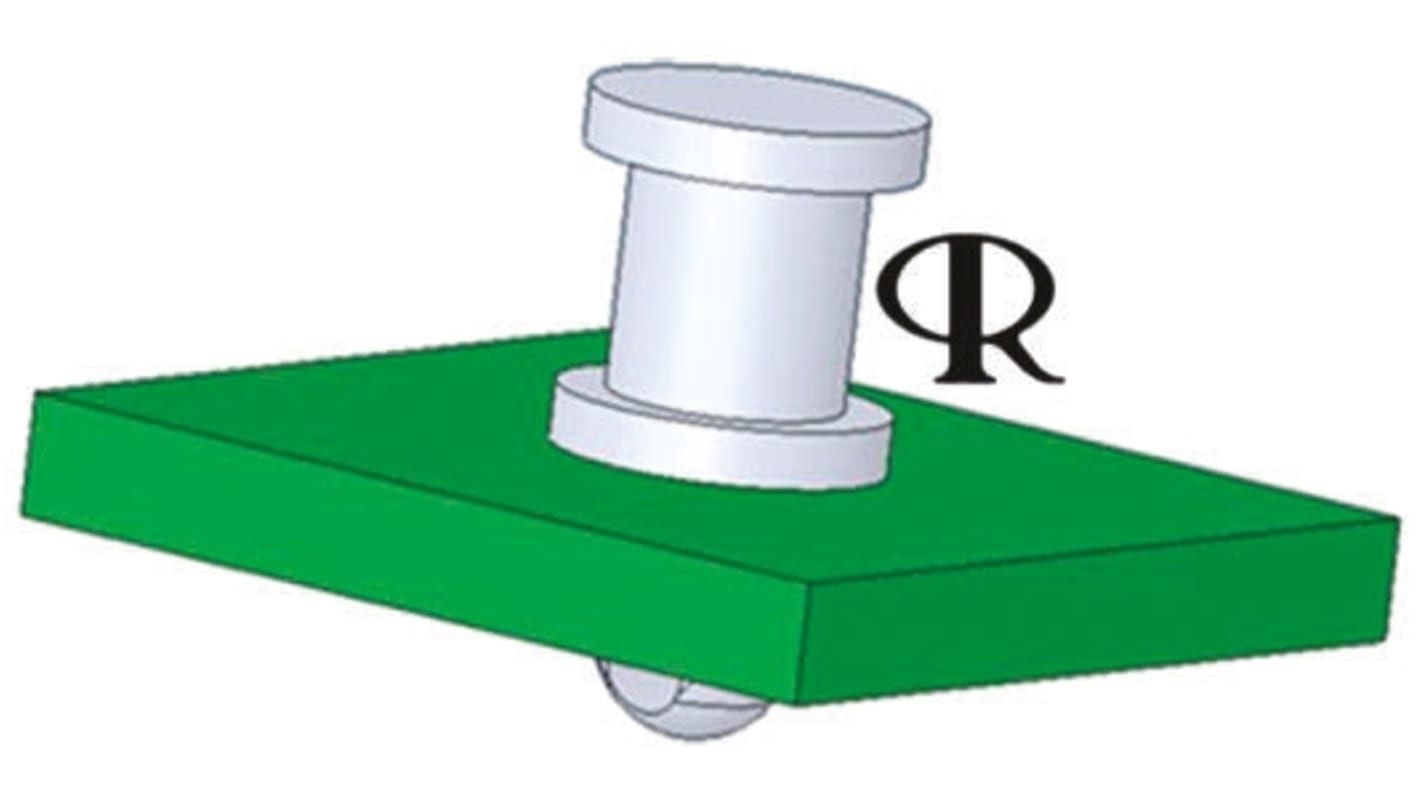 Essentra Nylon Leiterplatten Abstandshalter für PCB-Stärke 1.63mm, Ø 2.54mm x 6.4mm