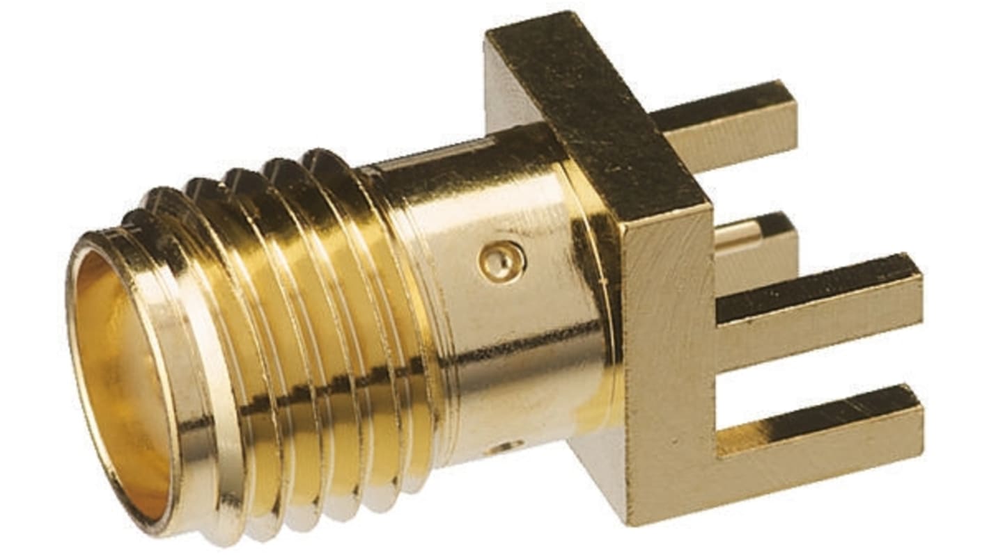 Yuetsu, jack Edge Mount SMA Connector, Solder Termination, Straight Body