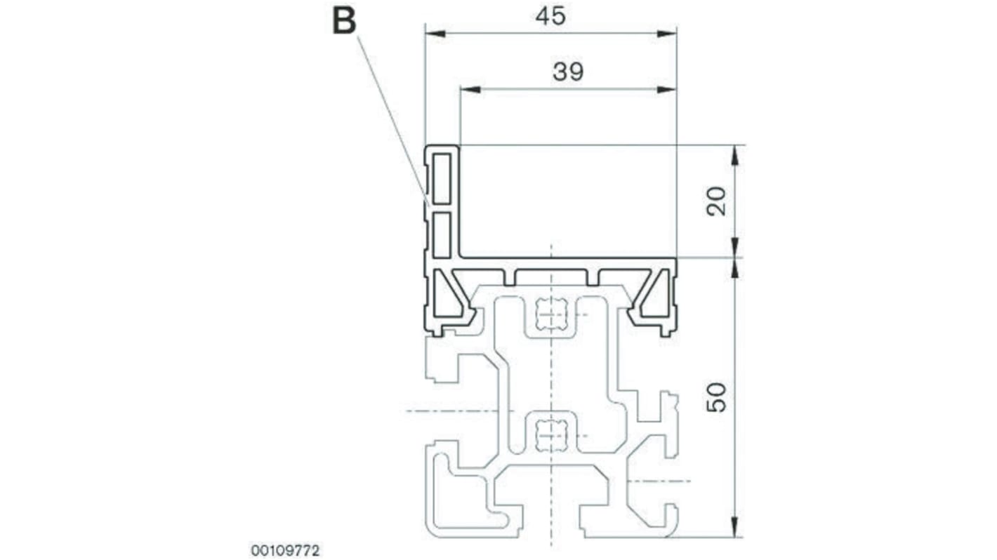 Carril de perfil Bosch Rexroth, long. 3000mm, prof. 45mm, alt. 70mm