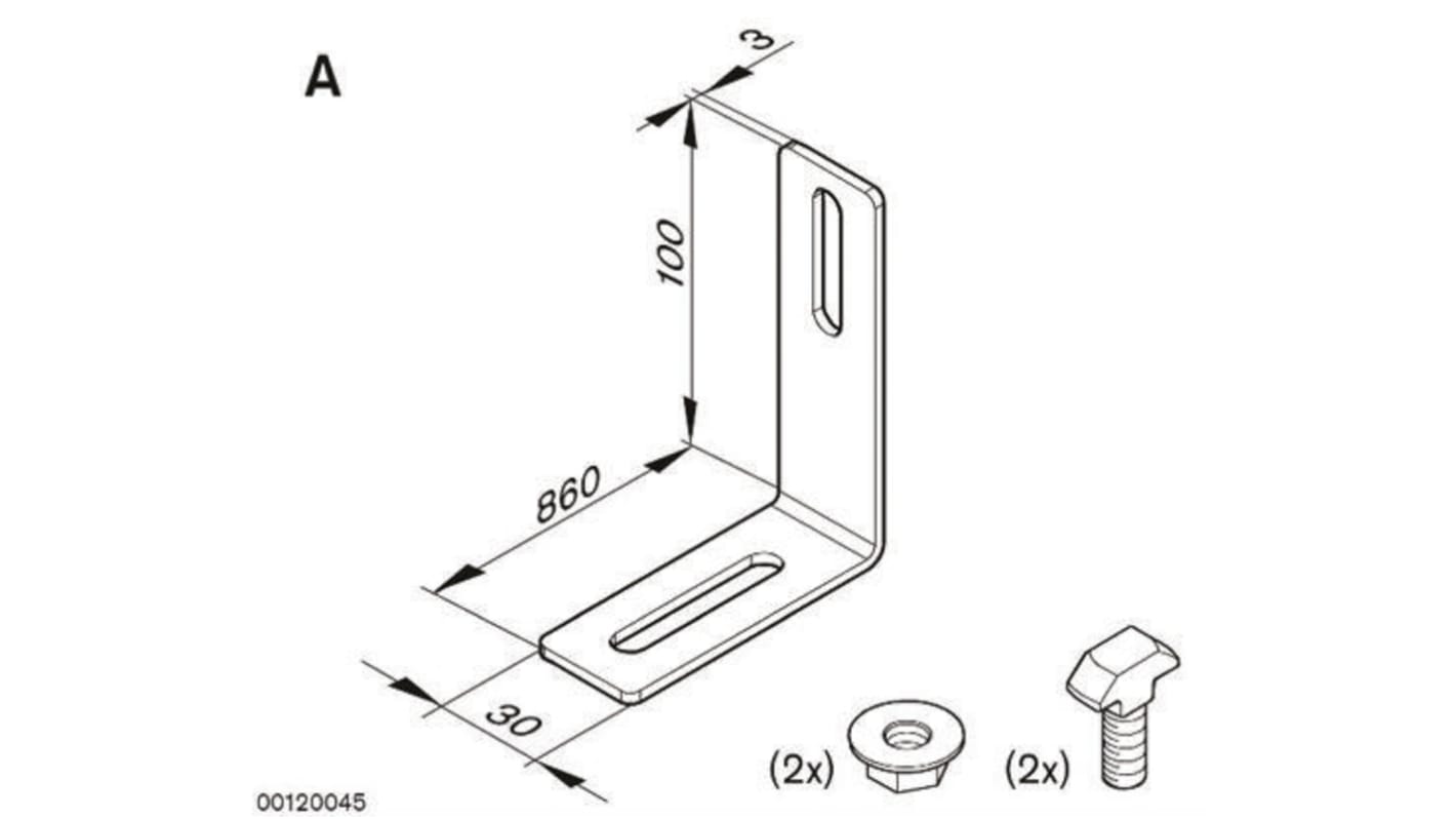 Soporte de montaje Bosch Rexroth, long. 80mm, prof. 30mm, alt. 100mm