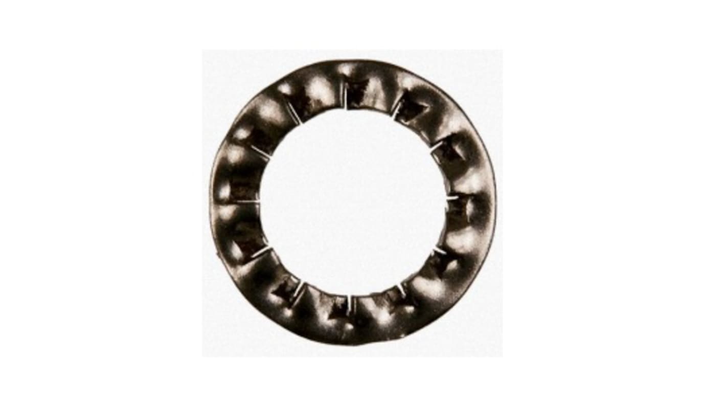 A4 316 Stainless Steel Internal Tooth Shakeproof Washer, M5, DIN 6798J