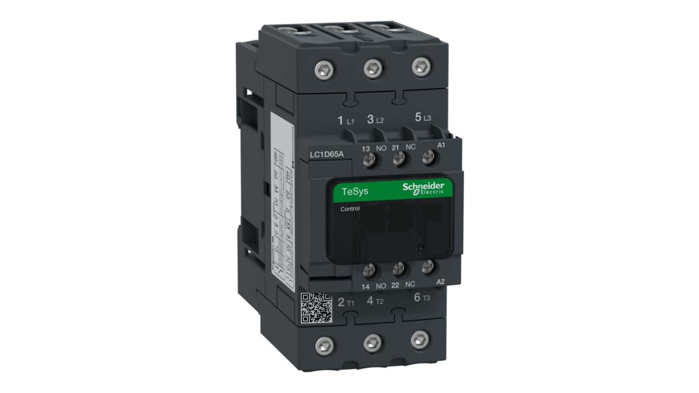 Schneider Electric LC1D Series Contactor, 230 V ac Coil, 3-Pole, 65 A, 30 kW, 3NO, 690 V ac