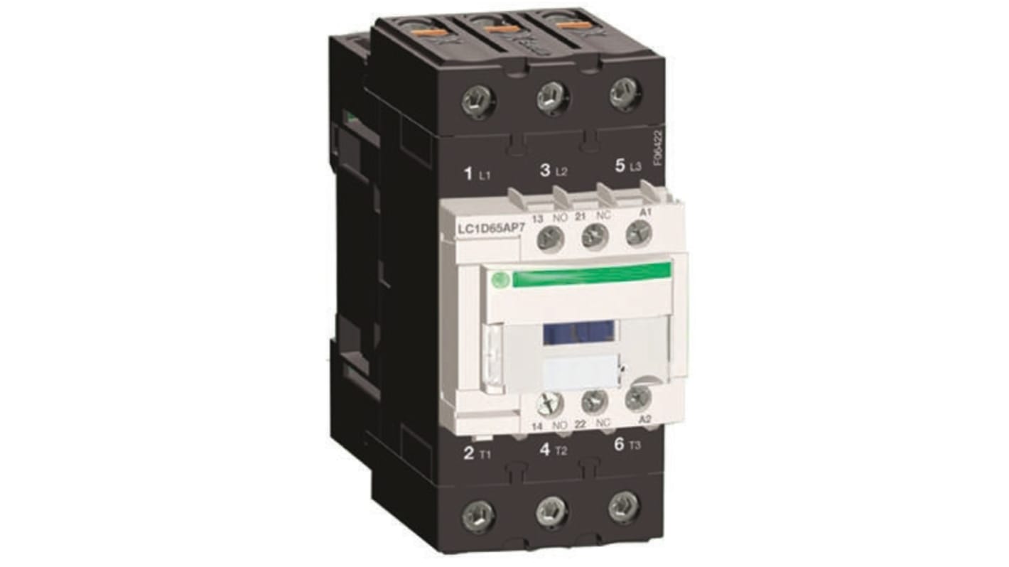 Schneider Electric LC1D Series Contactor, 48 V ac Coil, 3-Pole, 40 A, 18.5 kW, 3NO, 690 V ac