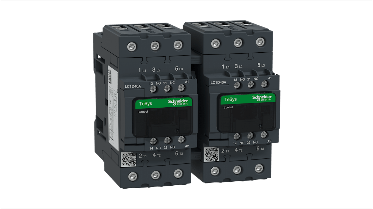 Schneider Electric LC2D Series Contactor, 24 V ac Coil, 3-Pole, 40 A, 8.5 kW, 3NO, 690 V ac