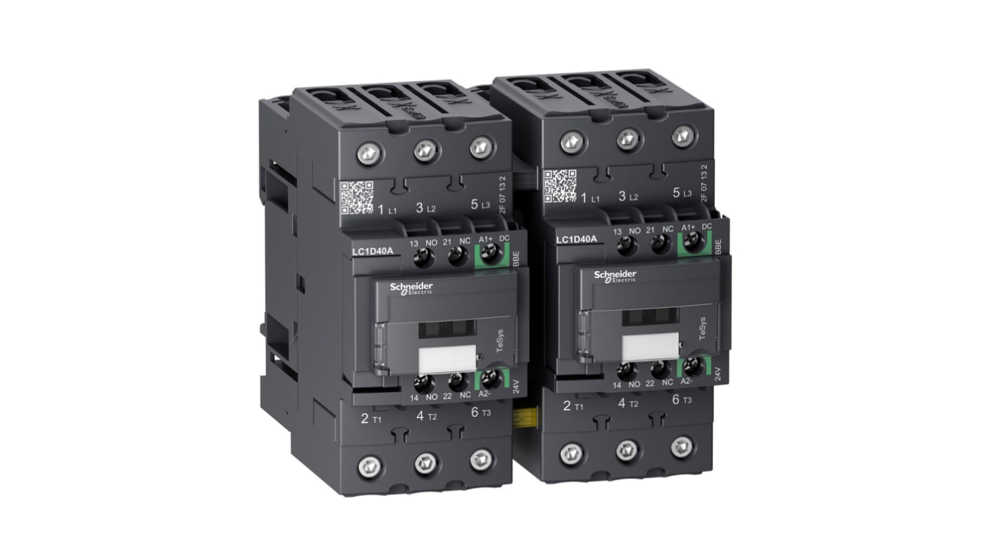 Contattore Schneider Electric, serie LC2D, 3 poli, 3 N/A, 40 A, 18,5 kW, bobina 230 V c.a.