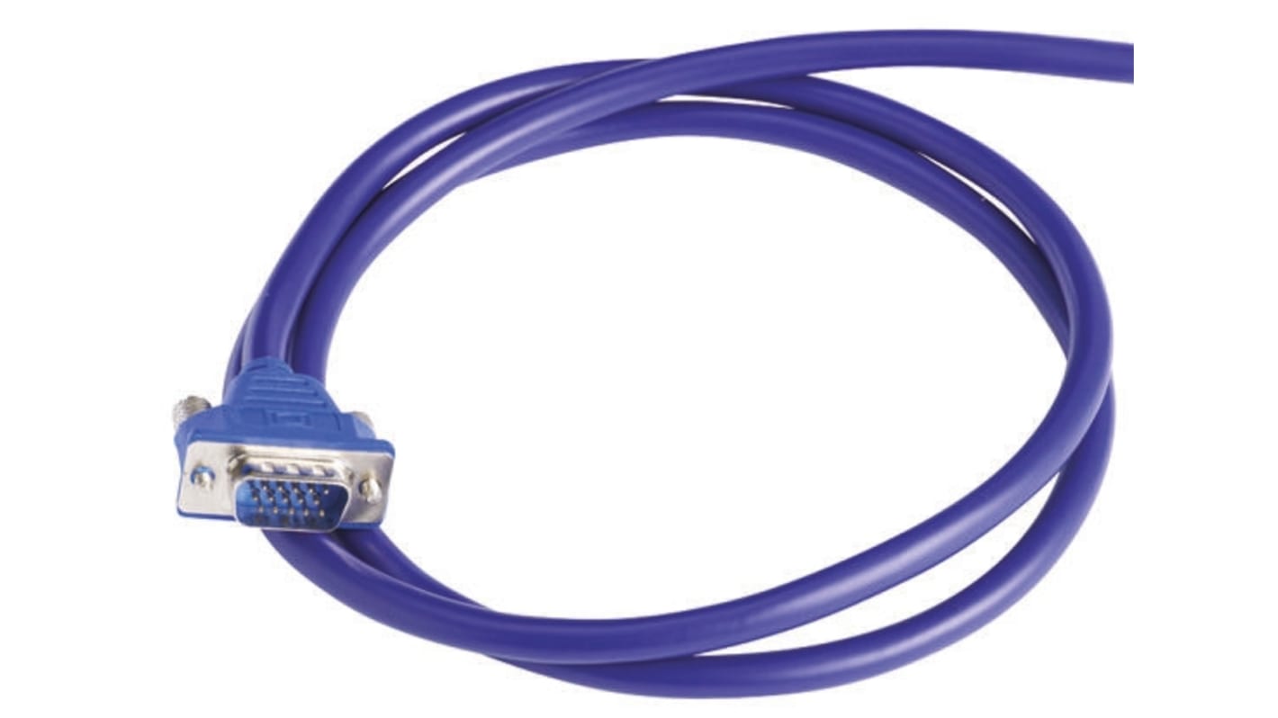 Cable VGA RS PRO de color Azul, con. A: VGA macho, con. B: VGA hembra, long. 10m