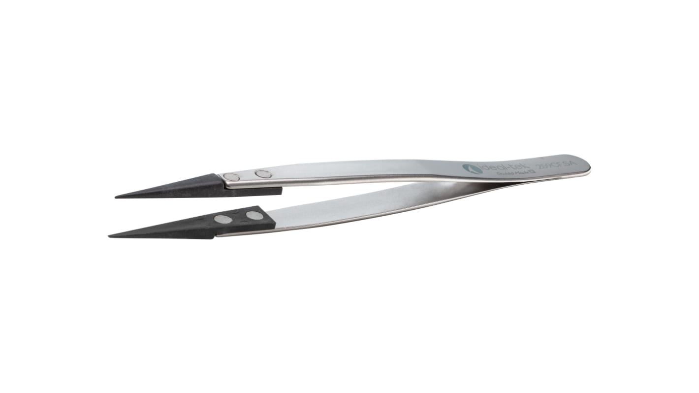 ideal-tek 130 mm, Stainless Steel; Plastic Tipped, ESD Tweezers