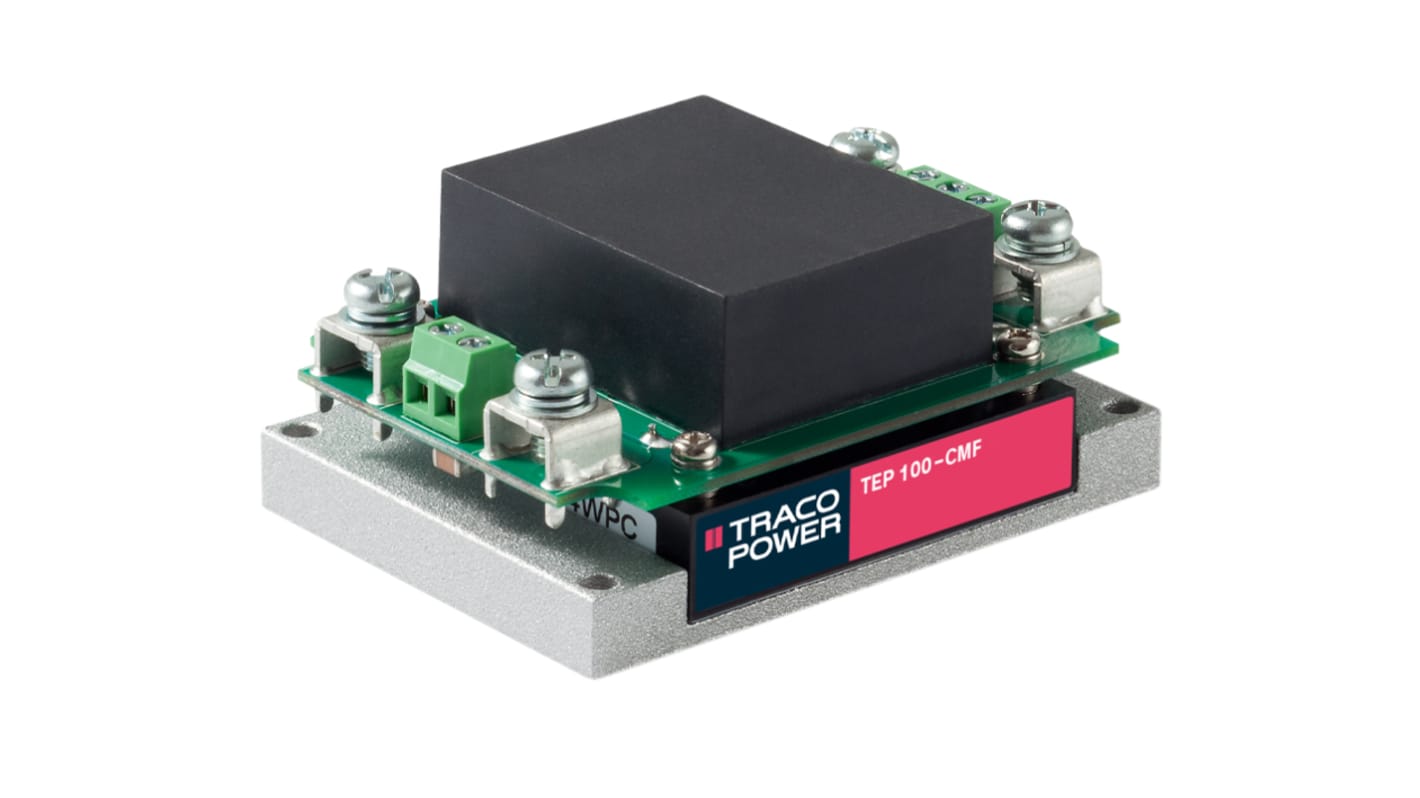 TRACOPOWER TEP 100 Isolated DC-DC Converter, 15V dc/ 6.7A Output, 18 → 36 V dc Input, 100W, Chassis Mount, +75°C