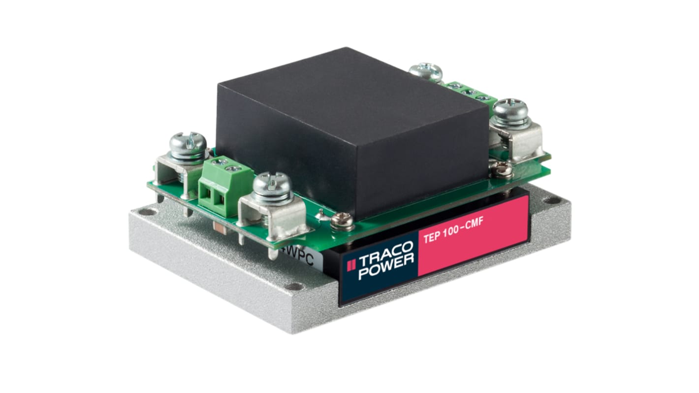 TRACOPOWER TEP 100 DC-DC Converter, 12V dc/ 8.4A Output, 36 → 75 V dc Input, 100W, Chassis Mount, +75°C Max Temp