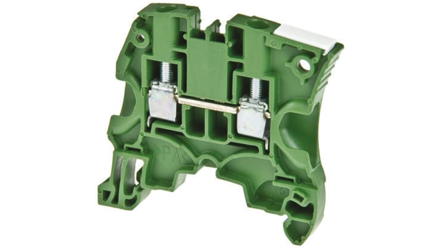 Entrelec ZS4 Series Green Feed Through Terminal Block, 4mm², Double-Level, Screw Termination, ATEX