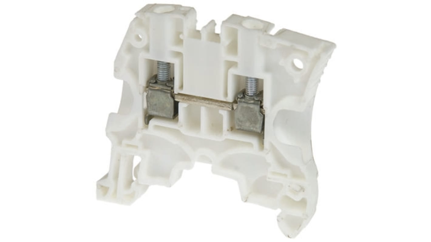 Entrelec ZS4 Series White Feed Through Terminal Block, 4mm², Single-Level, Screw Termination, ATEX