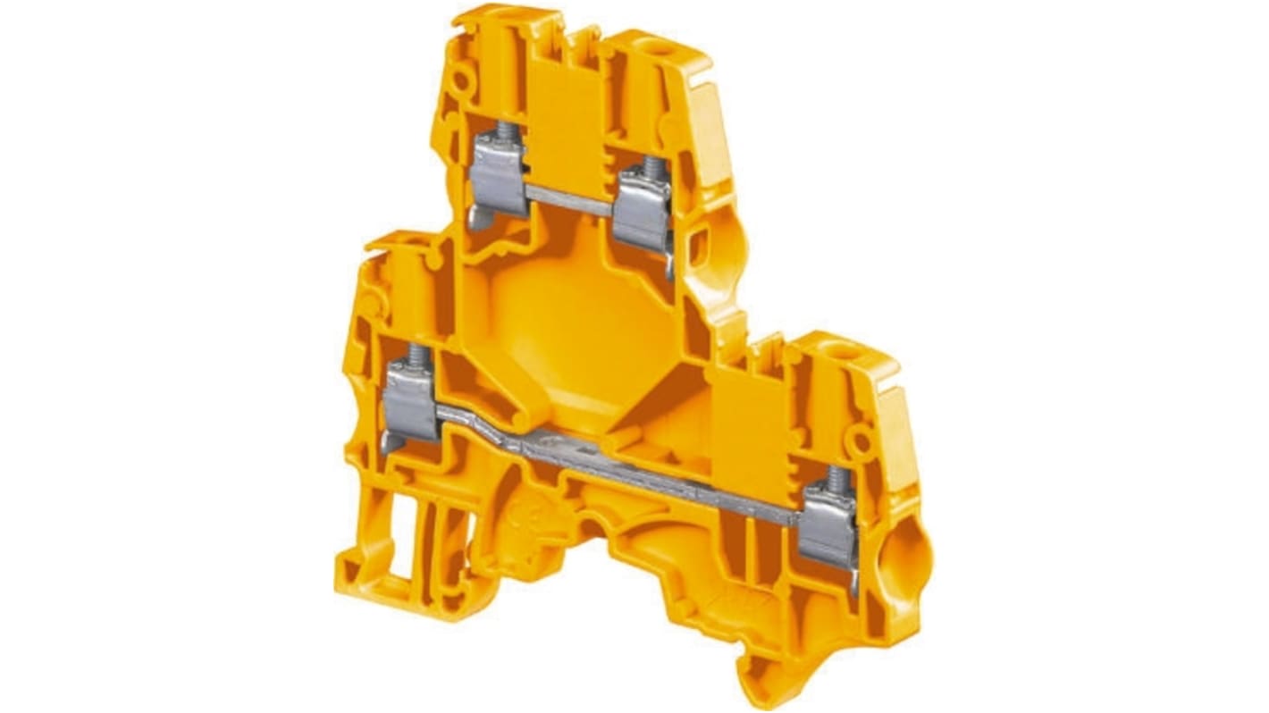 Entrelec ZS6-D2 Series Orange Double Level Terminal Block, 6mm², Double-Level, Screw Termination, ATEX